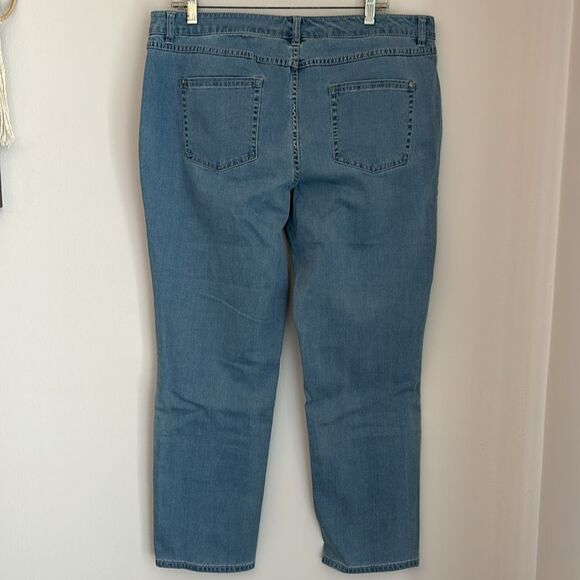 QVC Lisa Rinna Collection Skinny Slit Front Hem Ankle light wash stretch Jean 16 - Picture 10 of 14